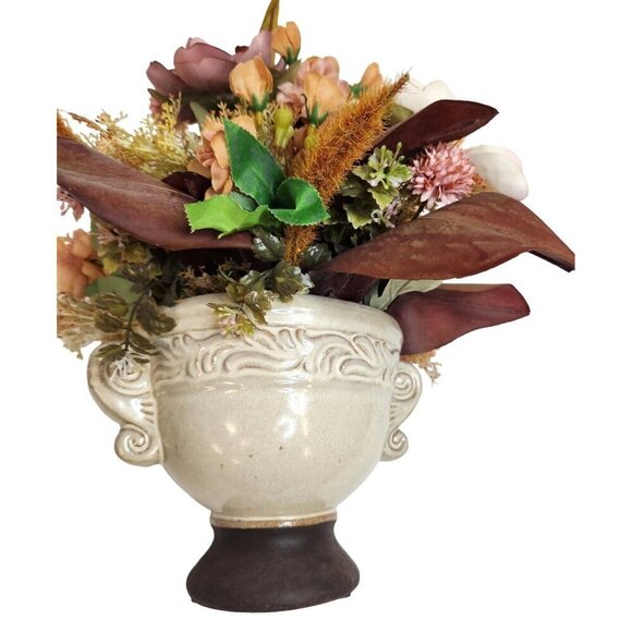Magnolia Fall Floral Arrangement In Ornate Ceramic Vase Made by Flower Barn - Picture 8 of 12